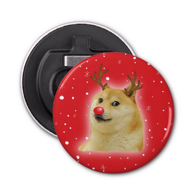 Abrebotellas Doge Dogright Doggo Dog Navidades Meme Card red (Anverso)