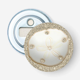 Abrebotellas Dólar de arena en oro brillante parece arena de pl