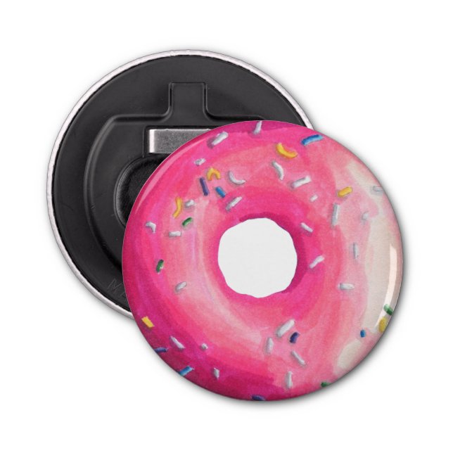 Abrebotellas Donut Con Escarcha Rosa Y Rocico (Anverso)