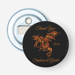 Abrebotellas Dragón de llamas en persona negra