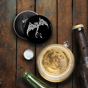 Abrebotellas Dragón Tribal Celta Entrelazado Negro Blanco Fanta