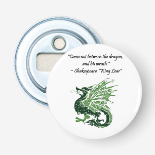 Abrebotellas Dragón y su ira Shakespeare Rey Lear Personalizad