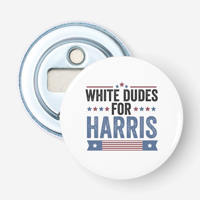 Abrebotellas Dudas Blancas En Apoyo De Harris Al Presidente Kam (Anverso)