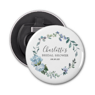 Abrebotellas Dusty Blue Floral Bridal Shower Favor