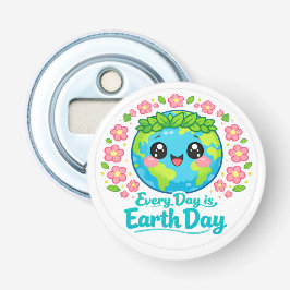 Abrebotellas Earth Day Button Bottle Opener