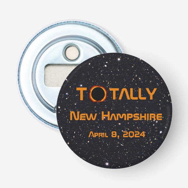 Abrebotellas Eclipse solar de New Hampshire 2024 (Anverso)