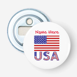 Abrebotellas EE. UU. Estados Unidos América Bandera Roja Person
