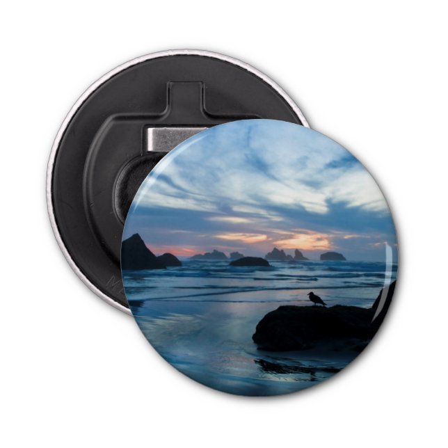 Abrebotellas EE.UU., Oregón, Bandon Beach. Gaviota en roca (Anverso)