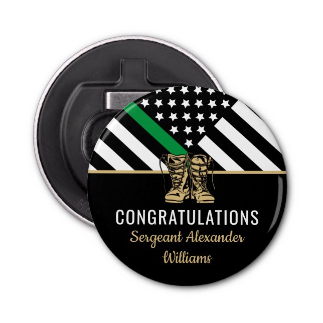 Abrebotellas Ejército de Jubilación Militar Bandera Verde Ejérc (Anverso)