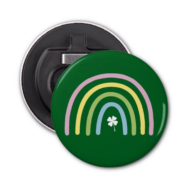 Abrebotellas El arcoiris de cuatro hojas para el Día de Patrick (Anverso)