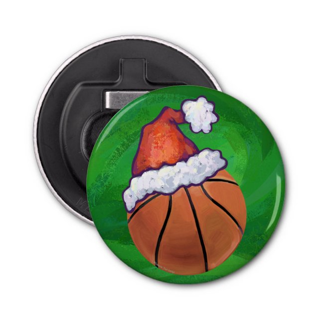 Abrebotellas El baloncesto de Santa Hat en Green (Anverso)