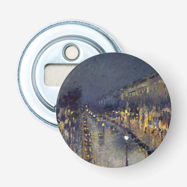 Abrebotellas El Boulevard Montmartre de noche Pissarro (Anverso)