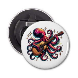 Abrebotellas El extraño Octopus Personalizado tocando la guitar