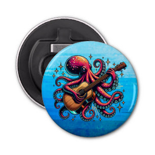 Abrebotellas El extraño Octopus Personalizado tocando la guitar