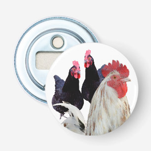 Abrebotellas "El gallo blanco y su gallina negra"