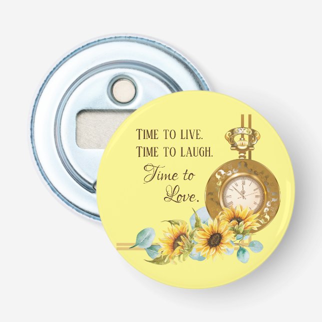 Abrebotellas El imán de la boda del girasol (amarillo) (Anverso)