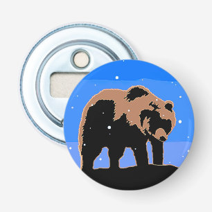 Abrebotellas El oso pardo en invierno - Arte de vida salvaje or