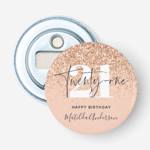 Abrebotellas El purpurina Girly chispea fiesta moderno de 21 a