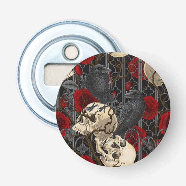 Abrebotellas El secreto de Raven. Ilustracion gótico oscuro y m (Anverso)