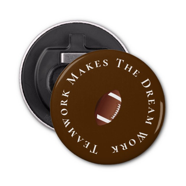 Abrebotellas El trabajo en equipo blanco sobre marrón hace el t (Anverso)