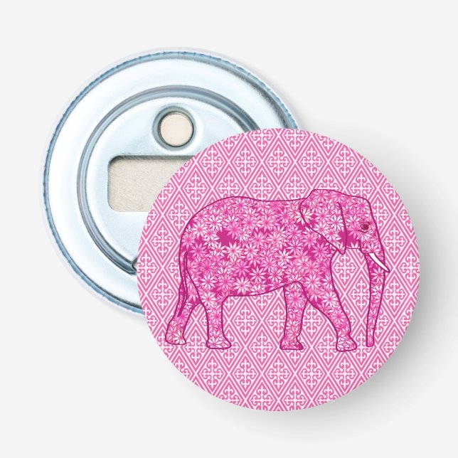 Abrebotellas Elefante de las flores - rosa fucsia (Anverso)