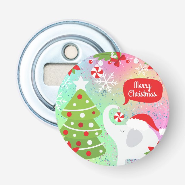 Abrebotellas Elefante de los Navidades blancos (Anverso)