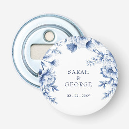 Abrebotellas Elegant Blue Chinoiserie Floral Botanical Wedding