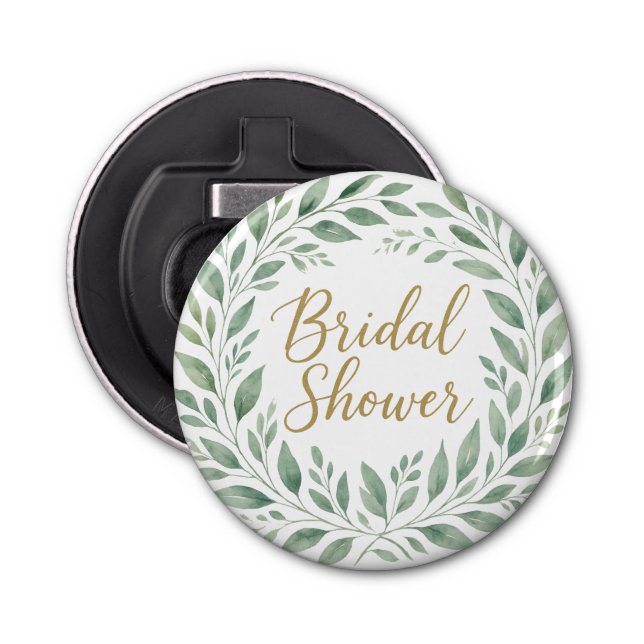 Abrebotellas Elegant Greenery Watercolor  Boho Bridal Shower (Anverso)