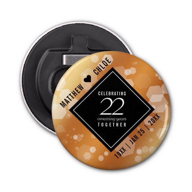 Abrebotellas Elegante 22° Aniversario del Boda del Cobre (Anverso)