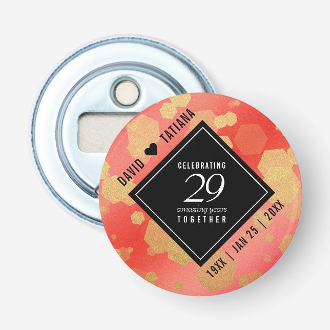 Abrebotellas Elegante 29° Aniversario del Boda de Garnet (Anverso)