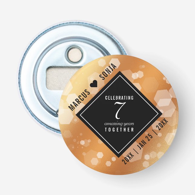 Abrebotellas Elegante 7° Aniversario del Boda de Cobre (Anverso)