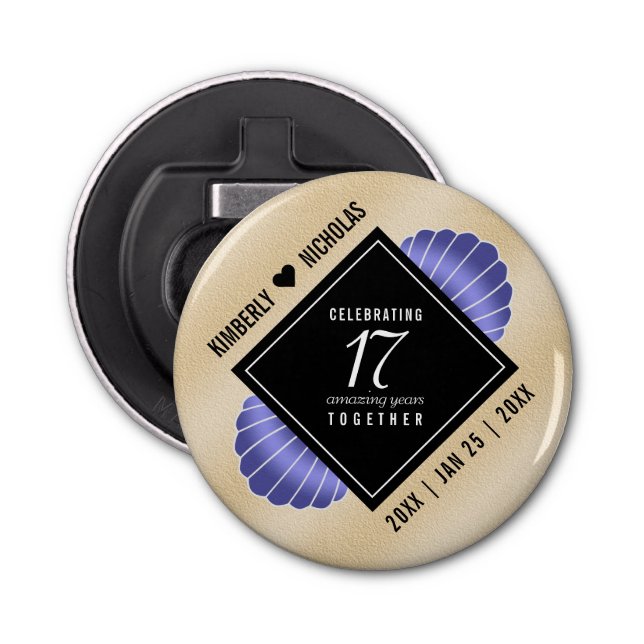 Abrebotellas Elegante aniversario Boda de 17 conchas (Anverso)