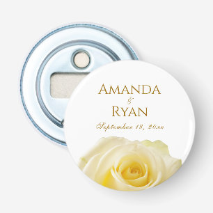 Abrebotellas Elegante Boda amarillo rosa dorado floral