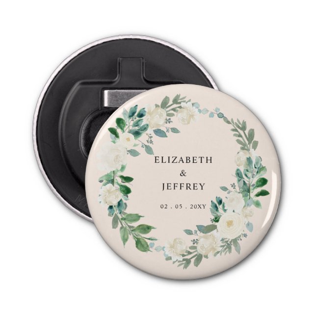 Abrebotellas Elegante Boho Summer Spring Boda de flores de marf (Anverso)