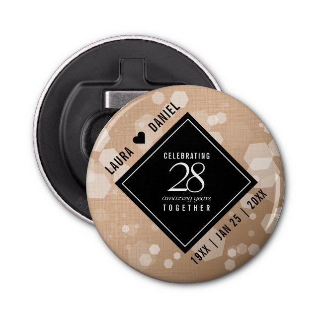 Abrebotellas Elegante celebración del 28º Aniversario del Boda  (Anverso)