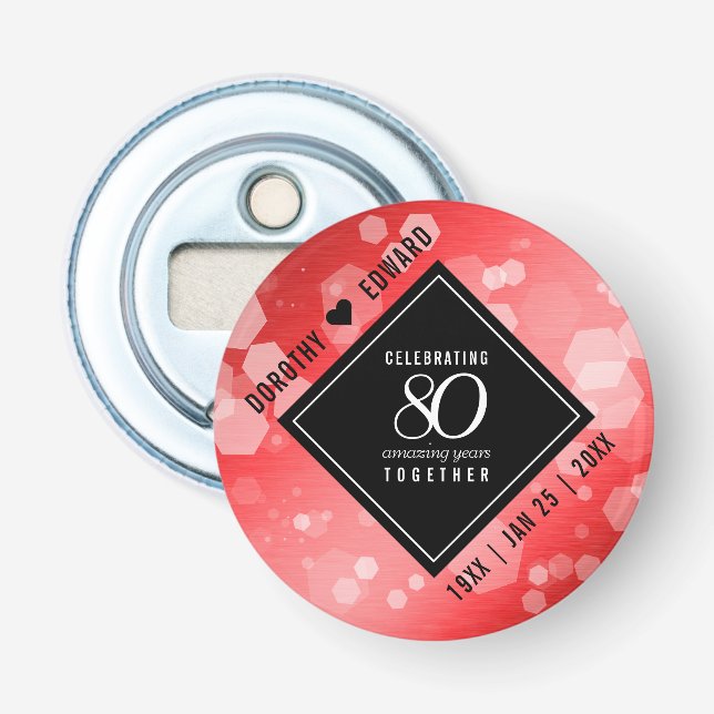 Abrebotellas Elegante celebración del 80° Aniversario del Boda  (Anverso)