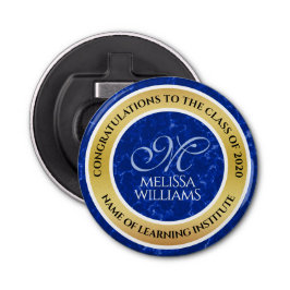 Abrebotellas Elegante Graduación Monograma Relieve metalizado d