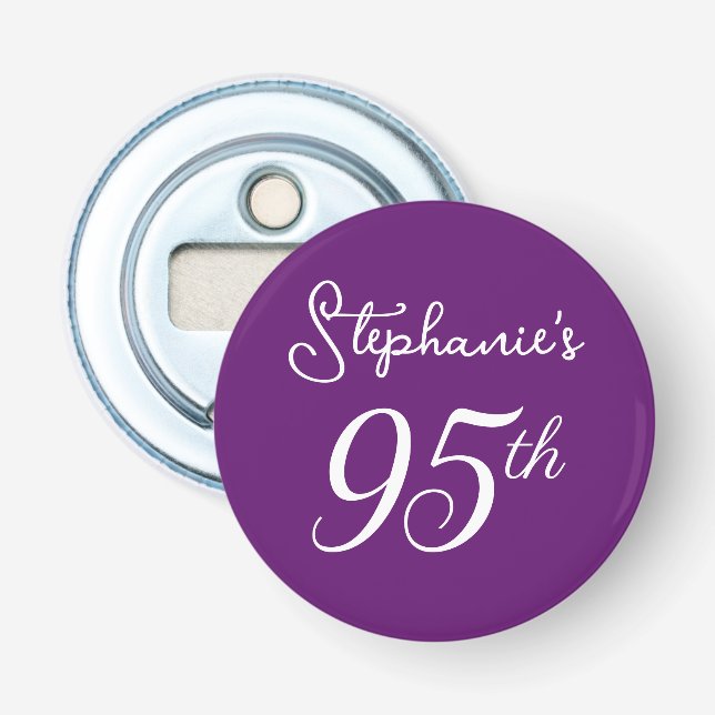 Abrebotellas Elegante Monograma púrpura de otoño fiesta de cump (Anverso)