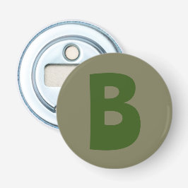 Abrebotellas Elegante Monograma Verde Letra inicial