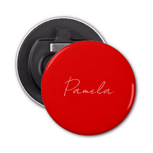 Abrebotellas Elegante Nombre Minimalista Clásico Cálido Rojo