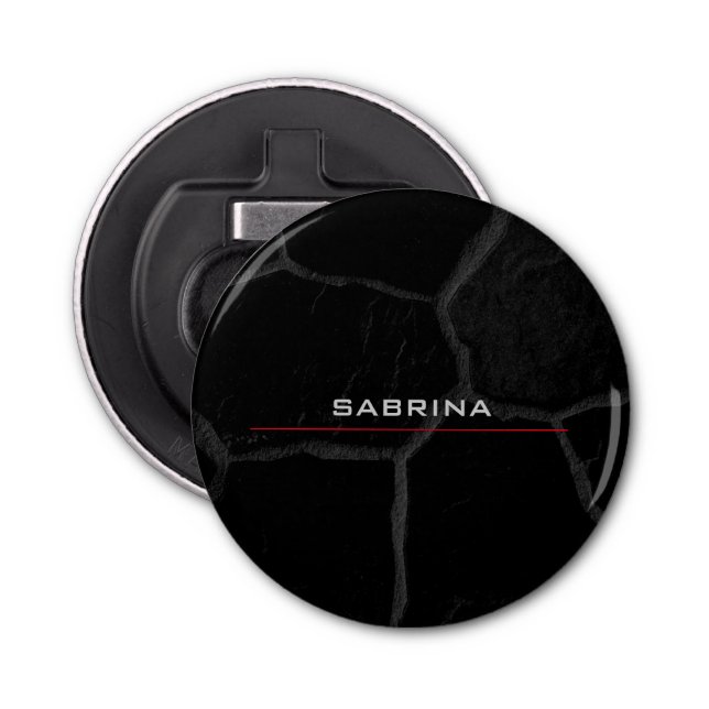 Abrebotellas Elegante Piedra Negra Minimalista Estilo moderno (Anverso)