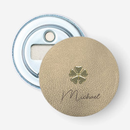 Abrebotellas Elegante Shamrock Patrick's Day Leather