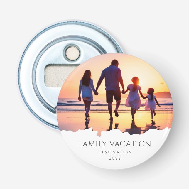 Abrebotellas Elegante vacaciones familiares | Foto de viaje fam (Anverso)