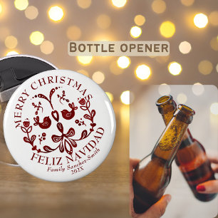 Abrebotellas Elegantes Navidades bilingües de Borgoña