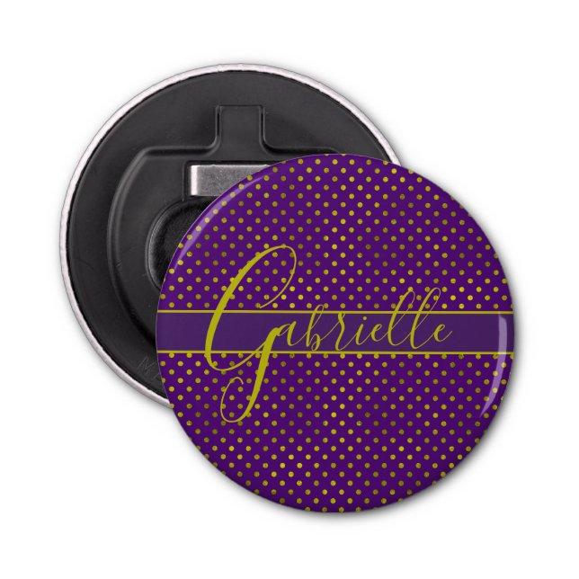 Abrebotellas Elegantes puntos falsos de polka dorada en monogra (Anverso)