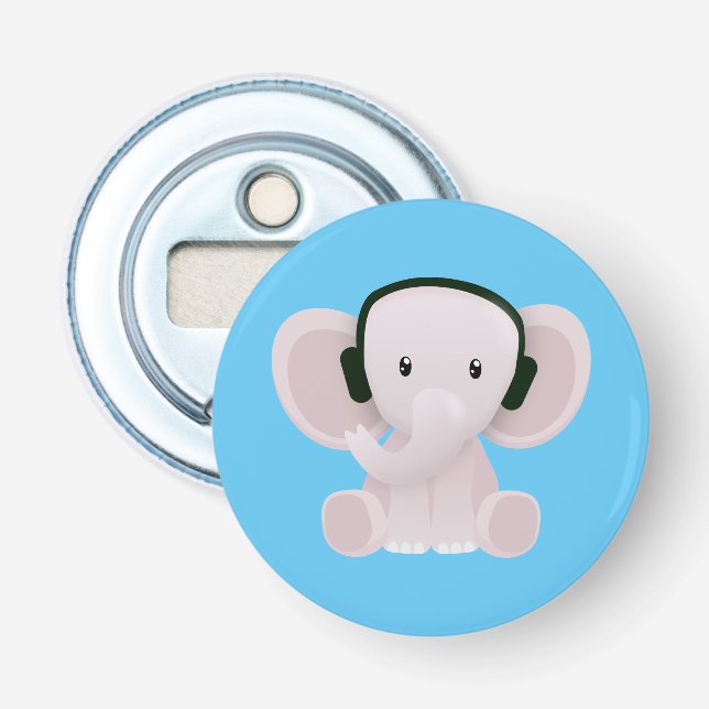 Abrebotellas Elephant ama la música (Anverso)