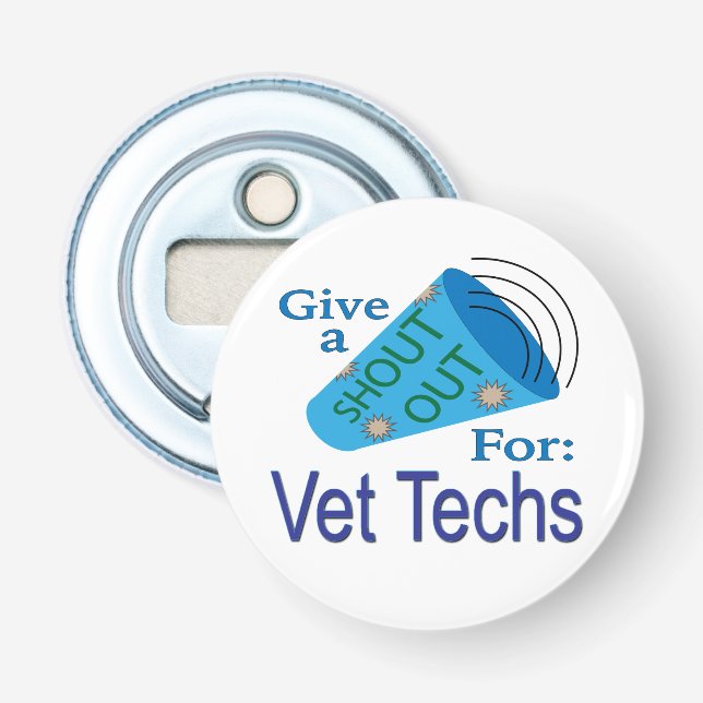 Abrebotellas Elogio para los técnicos veterinarios (Anverso)