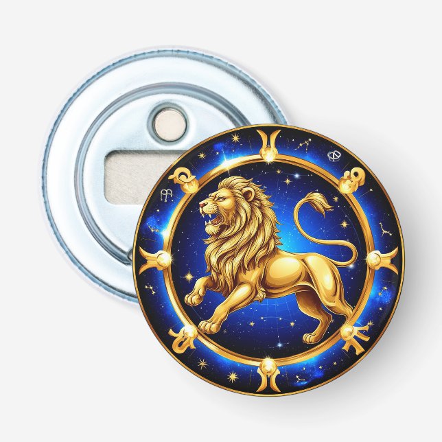 Abrebotellas Emblema de Leo del Zodiaco (Anverso)