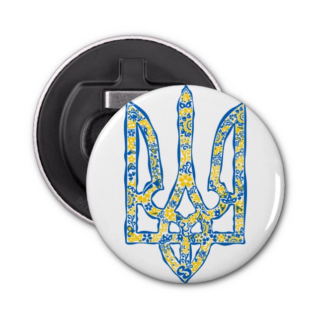 Abrebotellas Emblema nacional ucraniano trident tryzub (Anverso)