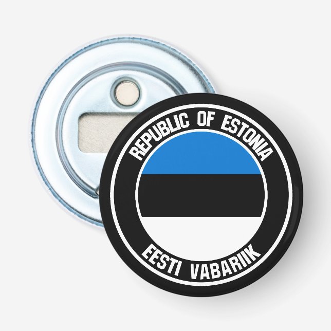 Abrebotellas Emblema redondeado de Estonia (Anverso)